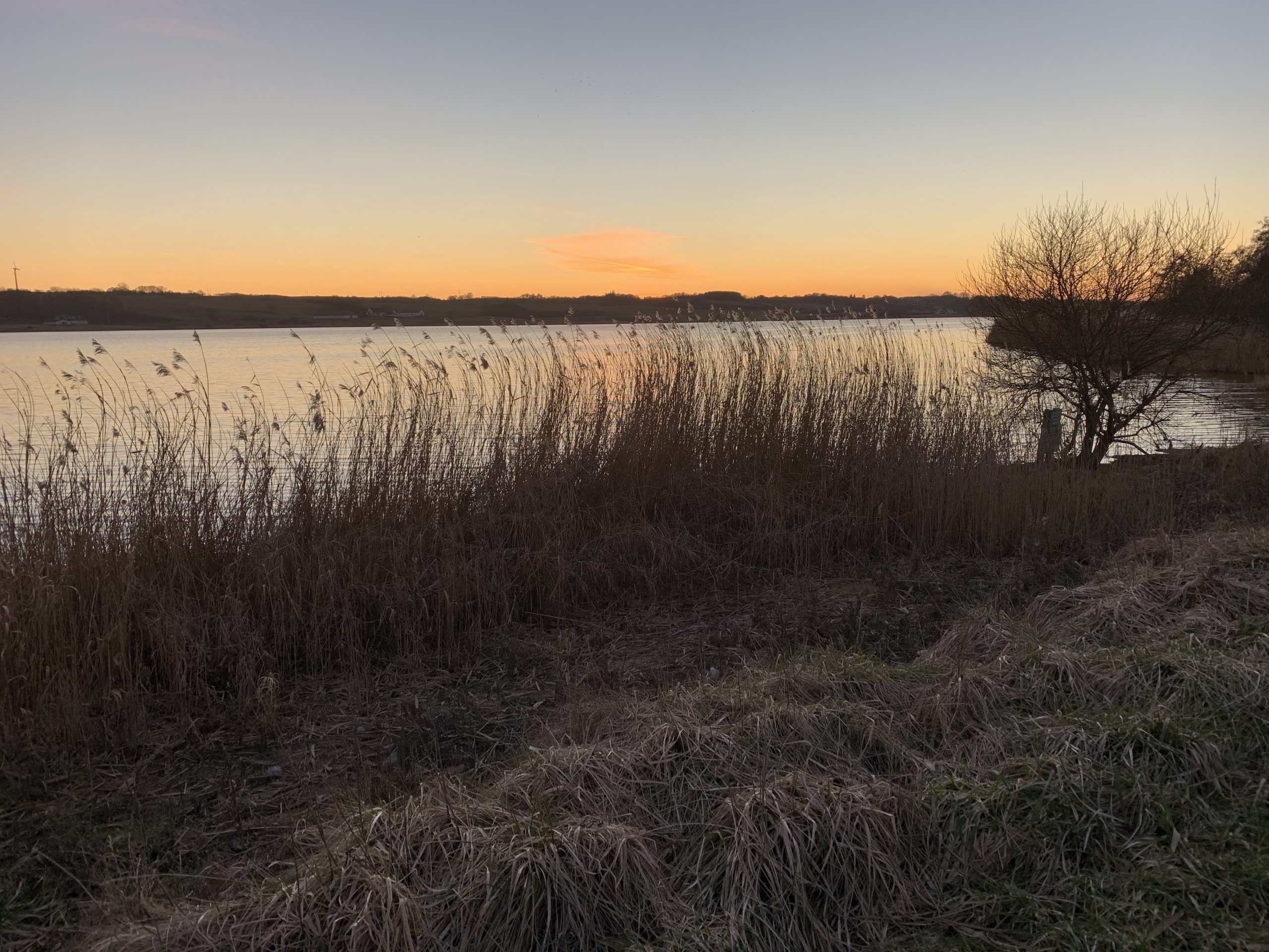 Slib søen solnedgang 2. marts 2021.